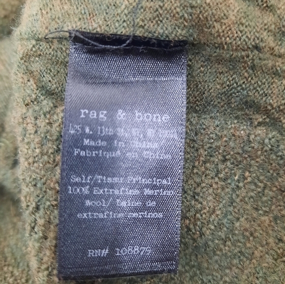 Rag & Bone Olive Green 100% Extra Fine Merino Wool Sweater‎ Size Medium Women's - Picture 7 of 9
